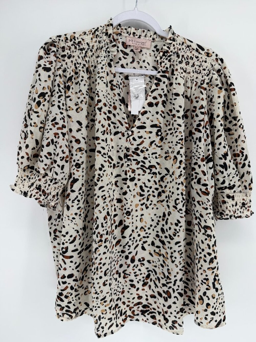 NWT WOMENS cheetah blouse short sleeve size 2x